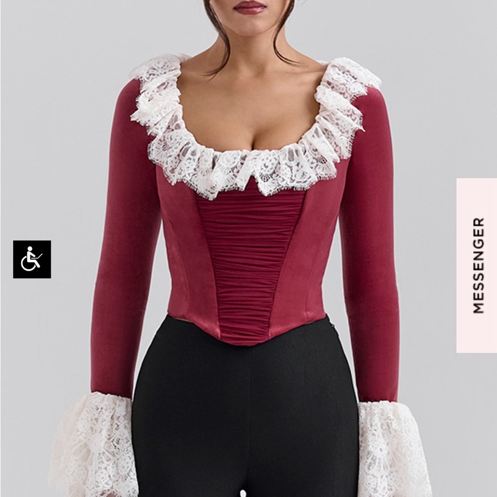 House of CB Jacinda corset top red XS